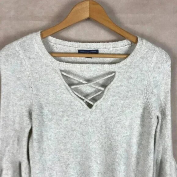 AMERICAN EAGLE Beige Softest Boho Bell Sleeve Sweater SMALL - Picture 4 of 7